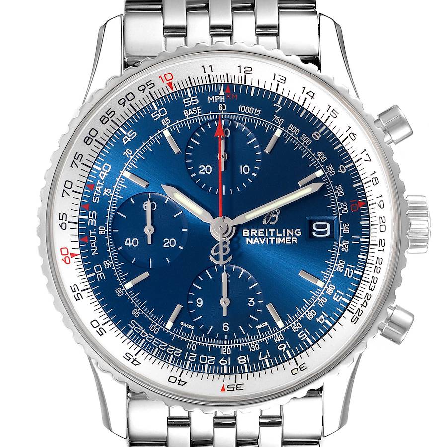 Breitling Navitimer Heritage Blue Dial Steel Mens Watch A13324 Box Papers SwissWatchExpo