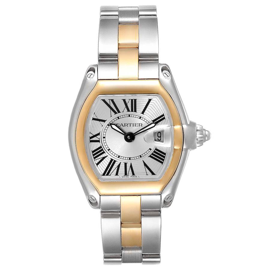 Cartier Roadster Silver Dial Steel Yellow Gold Ladies Watch