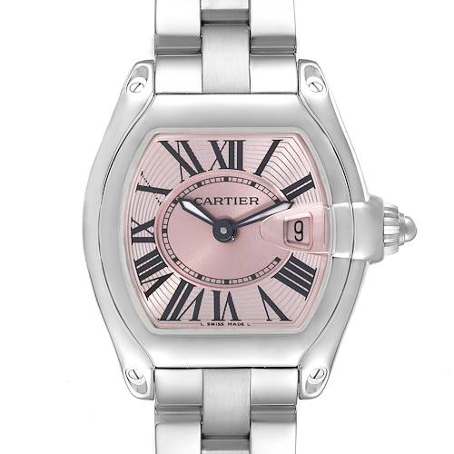 Photo of Cartier Roadster Small Pink Dial Steel Ladies Watch W62017V3