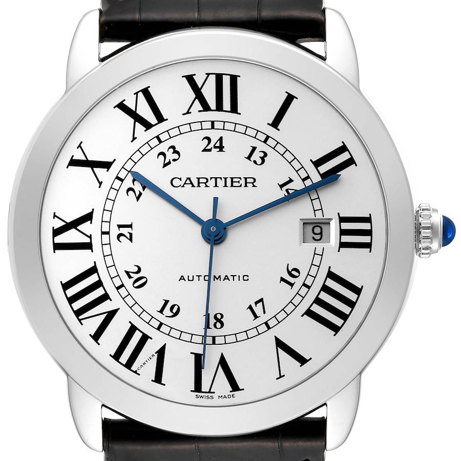 Cartier Ronde Solo XL Silver Dial Steel Mens Watch W6701010 SwissWatchExpo