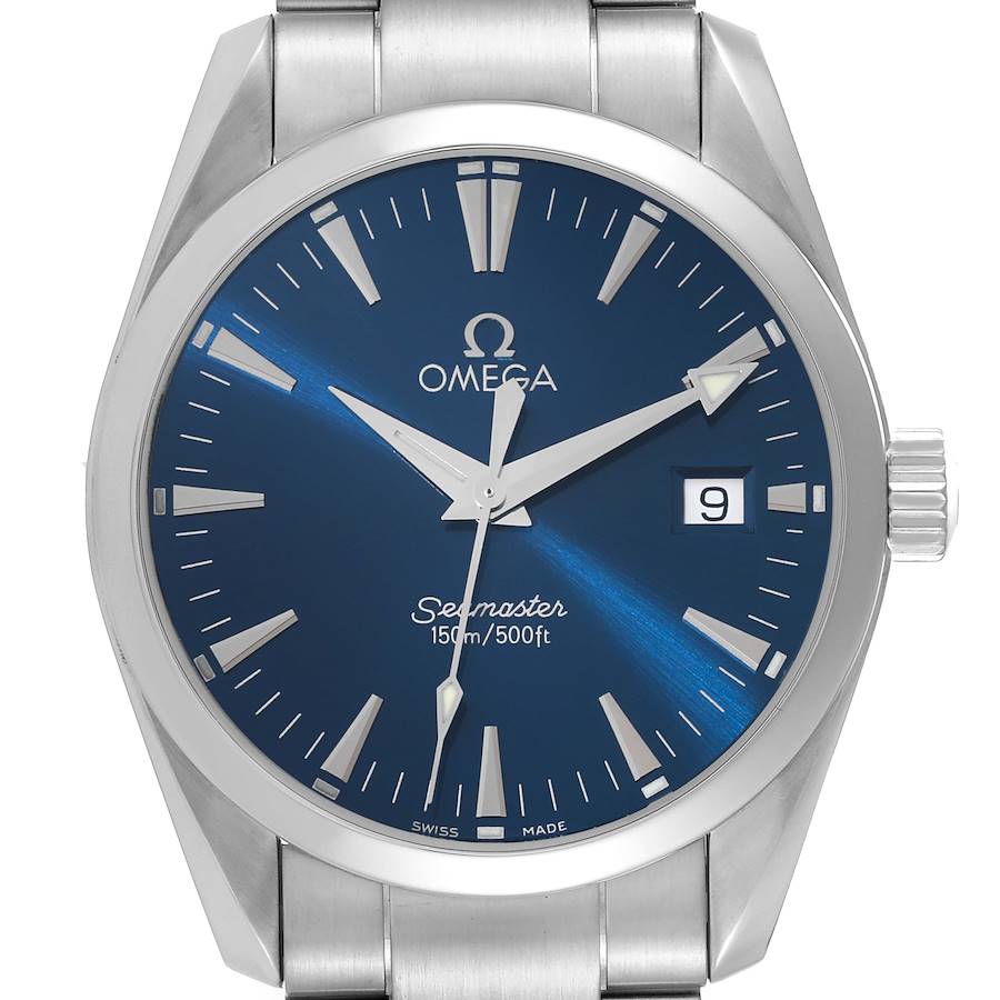 Omega Seamaster Date Aqua Terra Blue Dial Steel Mens Watch 2518.80.00 SwissWatchExpo