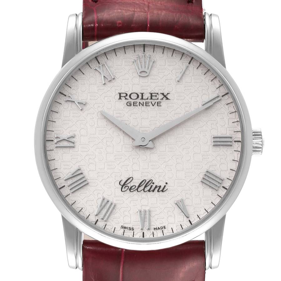 Rolex Cellini Classic White Gold Ivory Anniversary Dial Mens Watch 5116 Card SwissWatchExpo