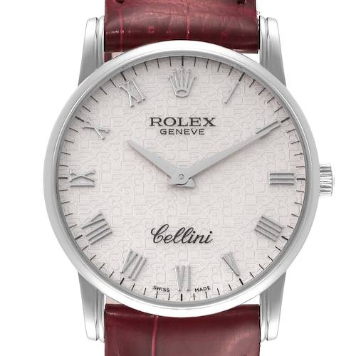 Photo of Rolex Cellini Classic White Gold Ivory Anniversary Dial Mens Watch 5116 Card
