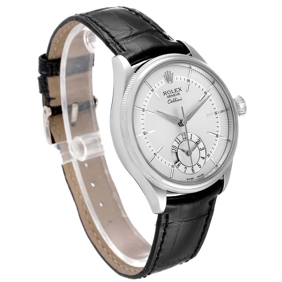 Rolex Cellini Dual Time White Gold Automatic Mens Watch 50529 Box Card ...