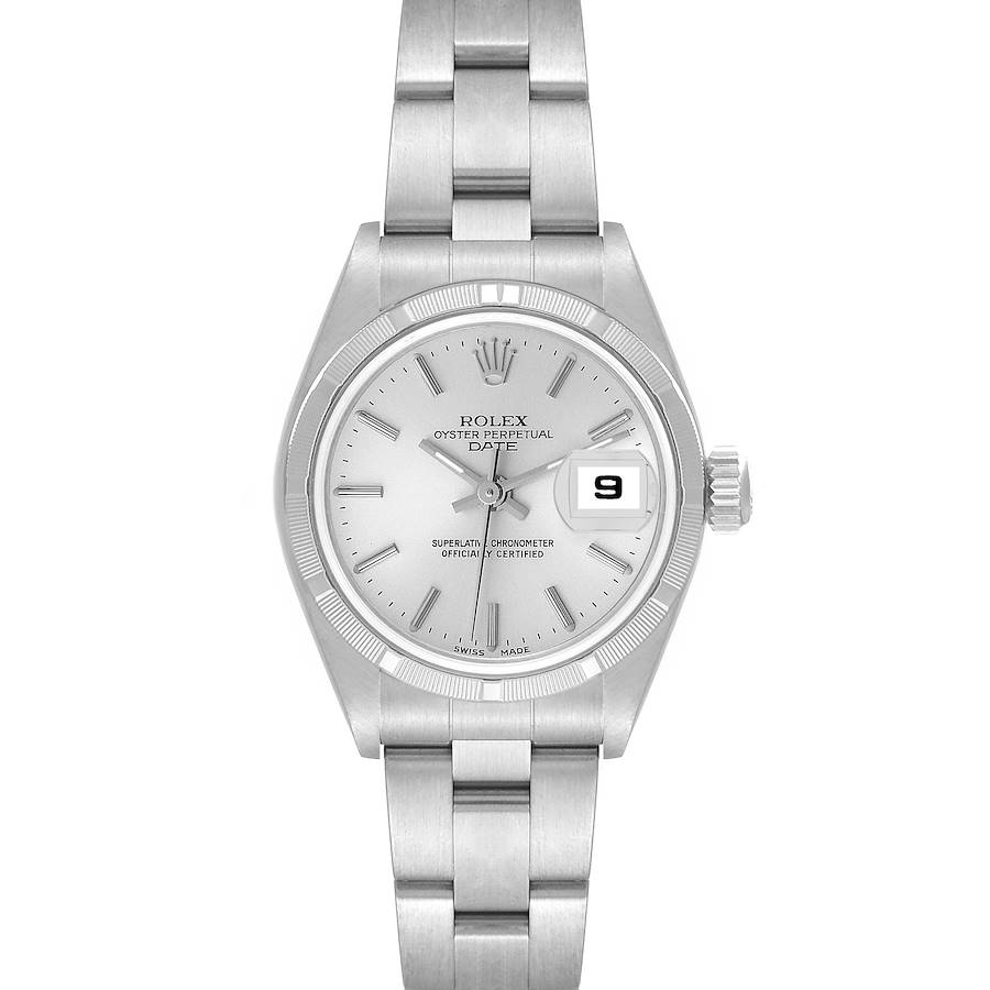 Rolex Date Silver Dial Oyster Bracelet Steel Ladies Watch 79190 Papers SwissWatchExpo