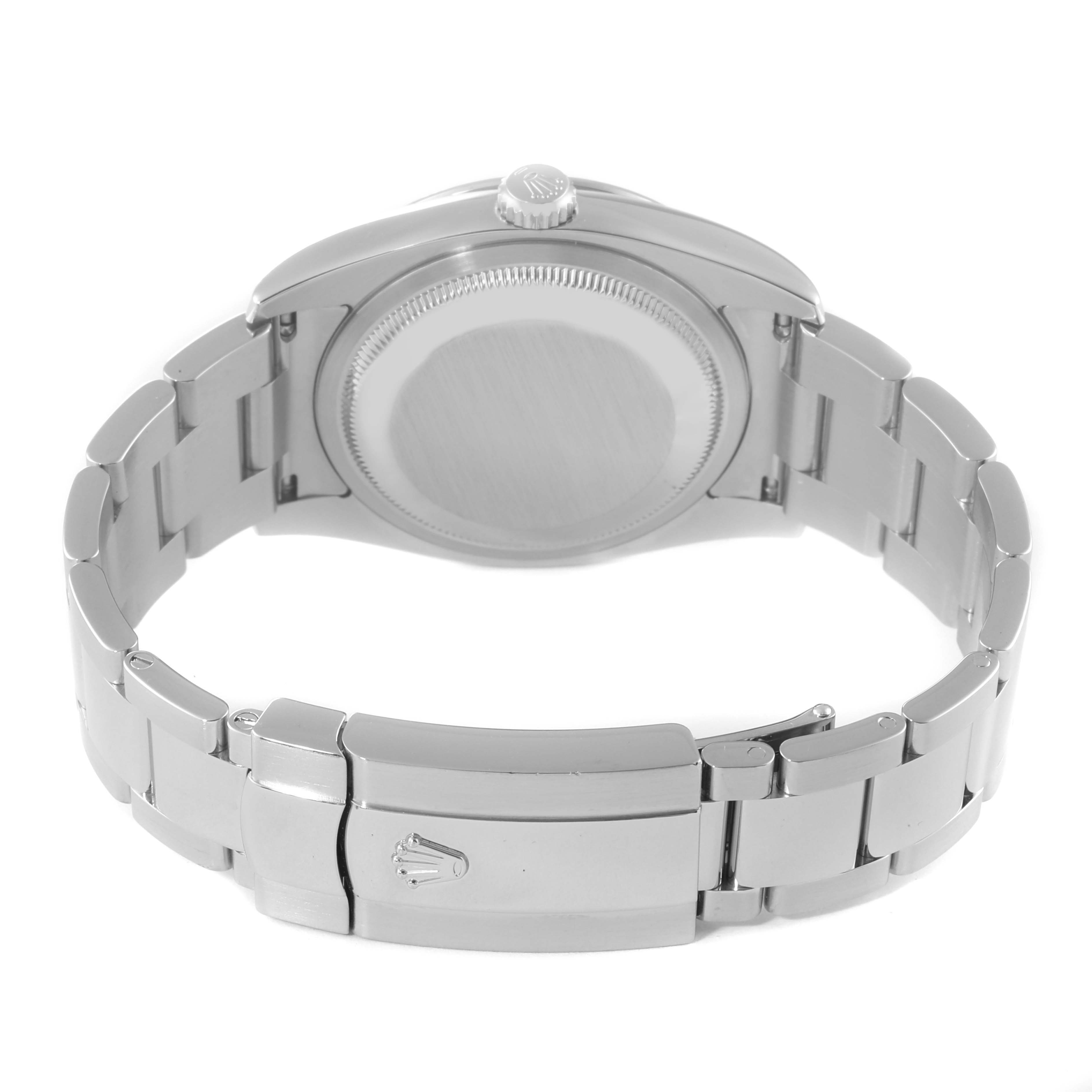 The image shows the back and bracelet of the Rolex Turn-o-Graph 116264 Men
s Stainless Steel Black Dial 116264 Men
s Stainless Steel Black Dial watch.