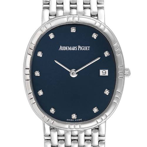 Photo of Audemars Piguet White Gold Blue Diamond Dial Unisex Watch