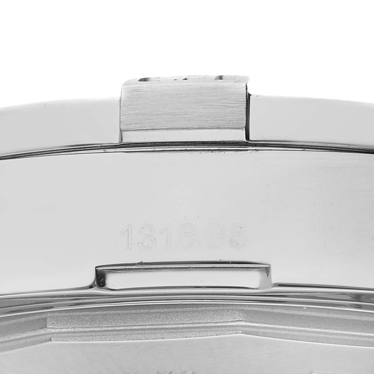 The image shows a close-up of the clasp and part of the bracelet of a Breitling Avenger A32390 Men's Stainless Steel Mother of Pearl Dial A32390 Men's Stainless Steel Mother of Pearl Dial watch.