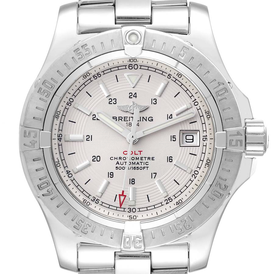 Breitling Colt Silver Dial Automatic Steel Mens Watch A17380 SwissWatchExpo