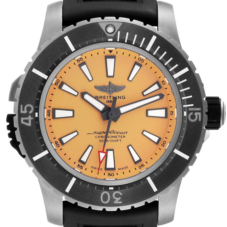Breitling Superocean Yellow Dial Titanium Mens Watch E17369 SwissWatchExpo