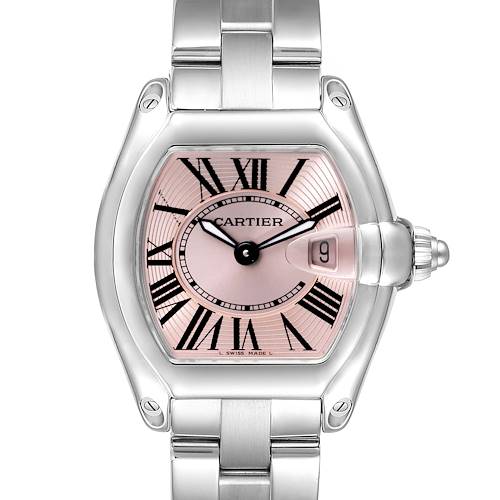 Photo of Cartier Roadster Pink Dial Steel Ladies Watch W62017V3