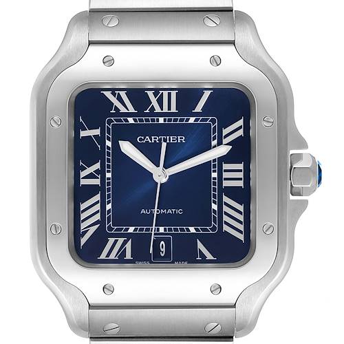 Photo of NOT FOR SALE Cartier Santos Stainless Steel Blue Dial Mens Watch WSSA0030 Unworn PARTIAL PAYMENT