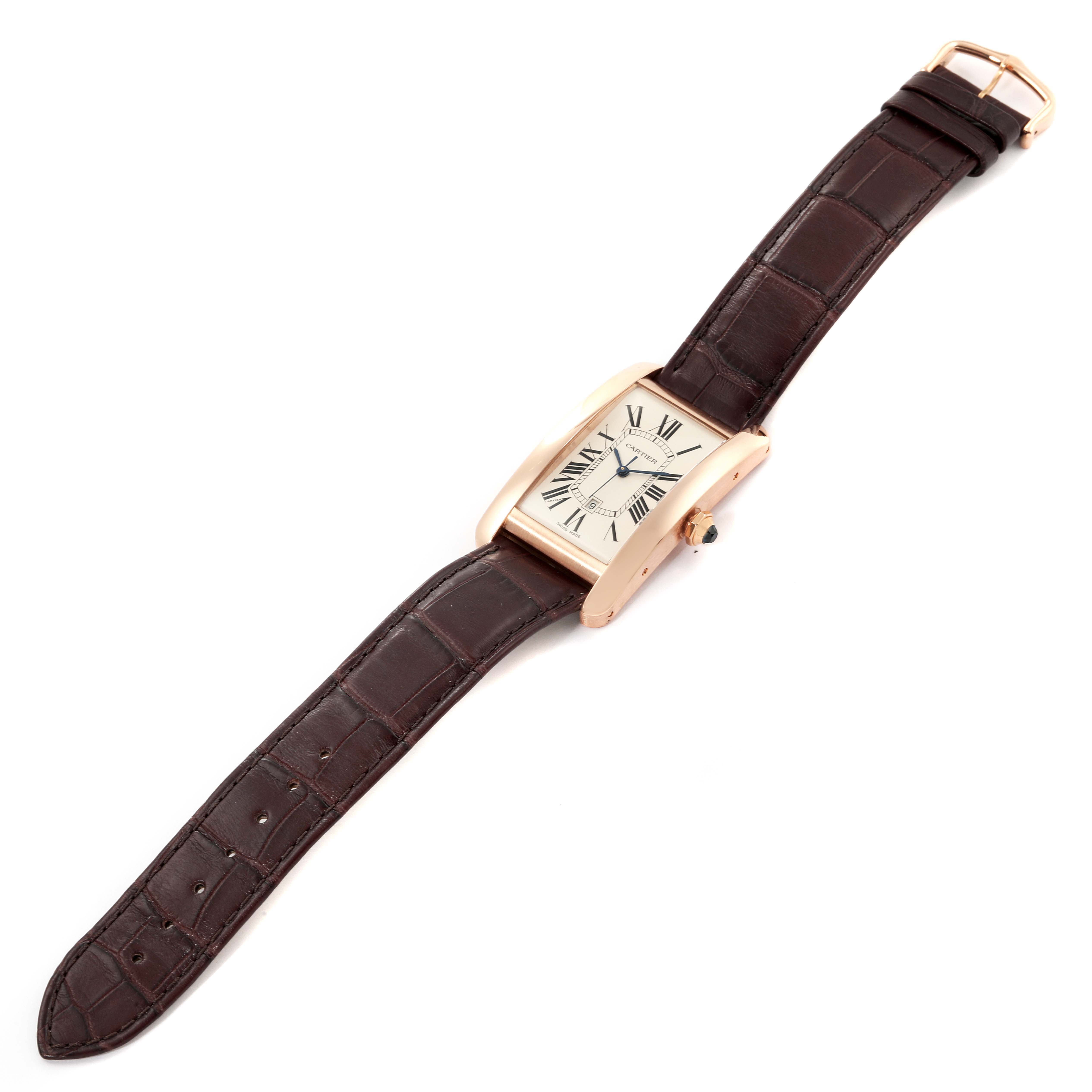 Cartier Tank Americaine Large 18K Rose Gold Mens Watch W2609156 Box ...