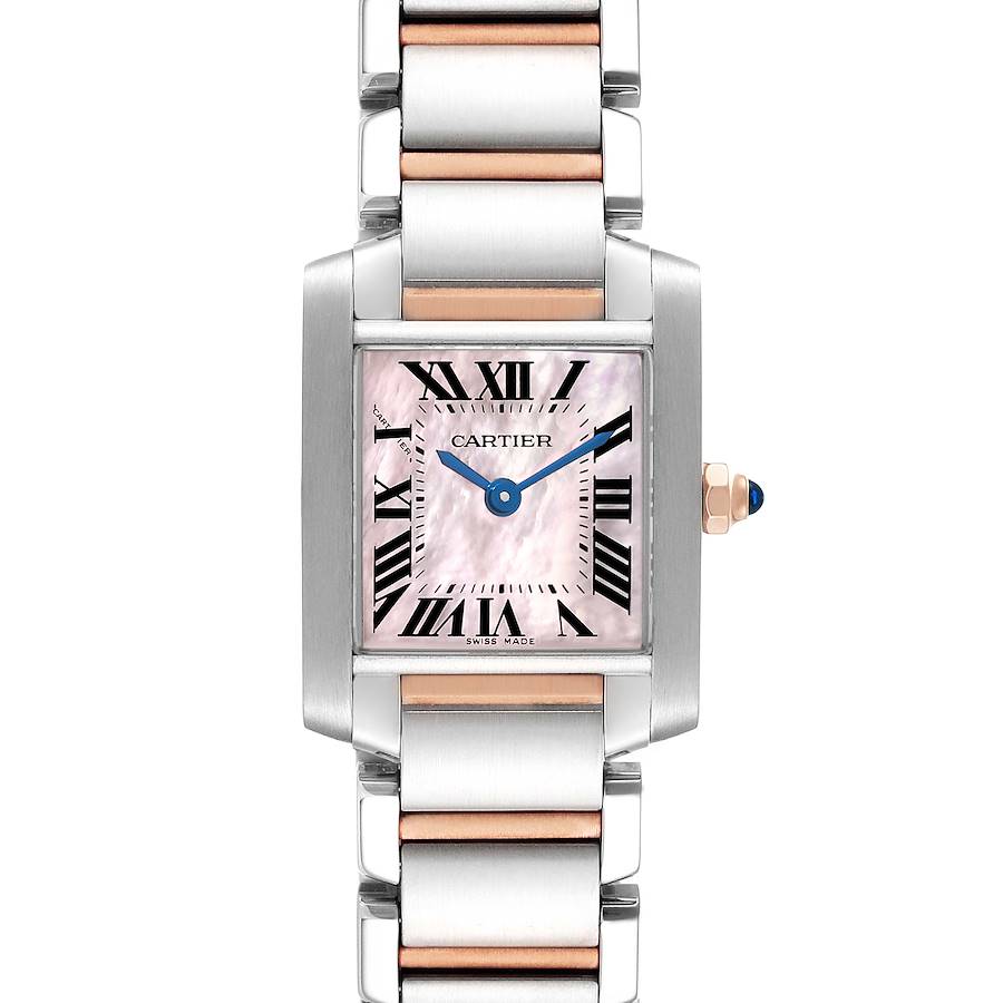 Cartier Tank Francaise Steel Rose Gold MOP Dial Ladies Watch W51027Q4 SwissWatchExpo