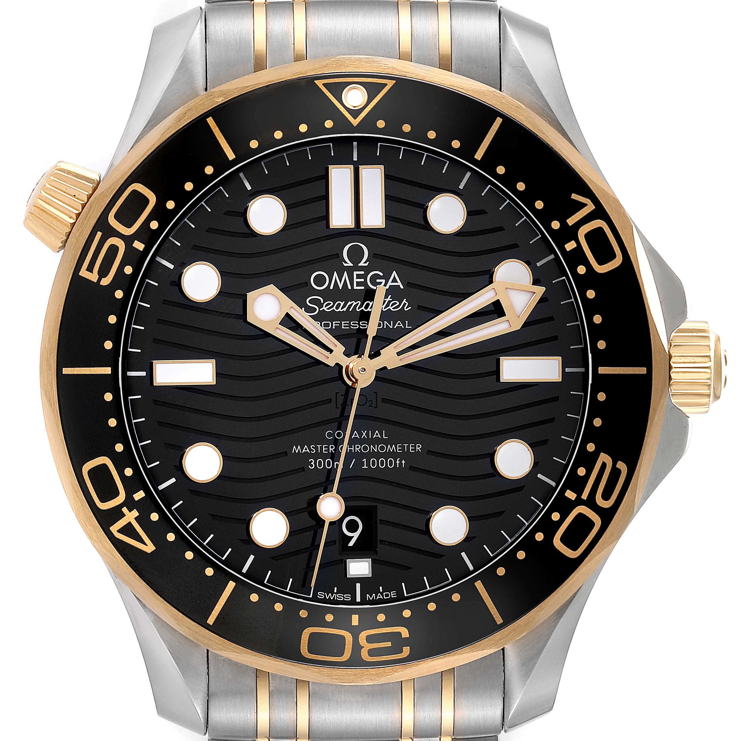 Omega seamaster clearance black and gold