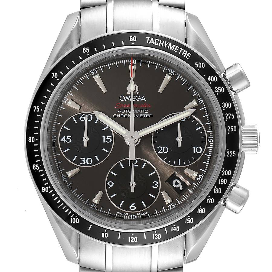 Omega Speedmaster Date Gray Dial Watch 323.30.40.40.06.001 Box Card SwissWatchExpo