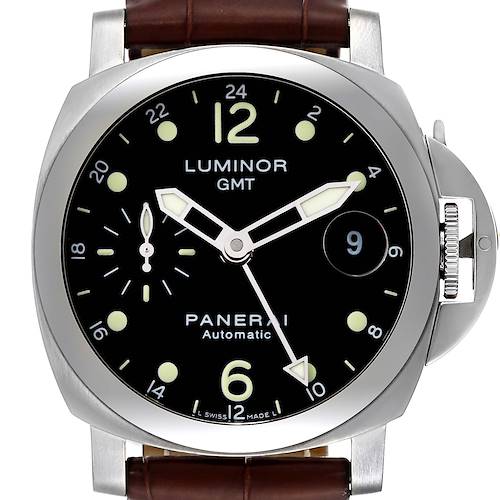 Photo of Panerai Luminor GMT 40mm Automatic Steel Black Dial Watch PAM00159 Box Papers