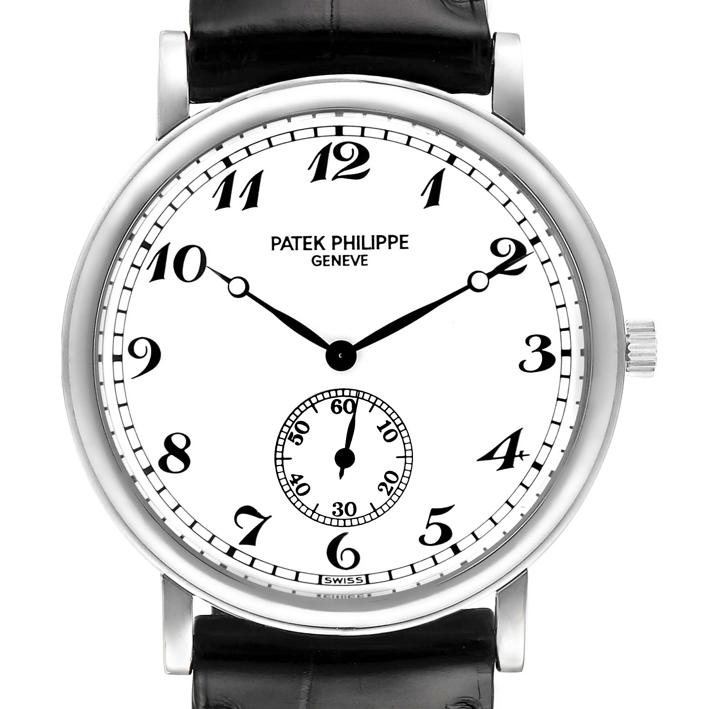 Patek Philippe Calatrava Officier 18K White Gold Mens Watch 5022 ...