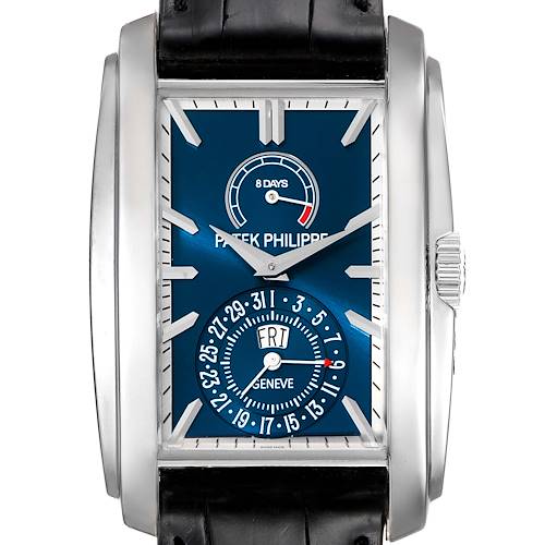 Photo of Patek Philippe Gondolo Day Date White Gold Blue Dial Mens Watch 5200