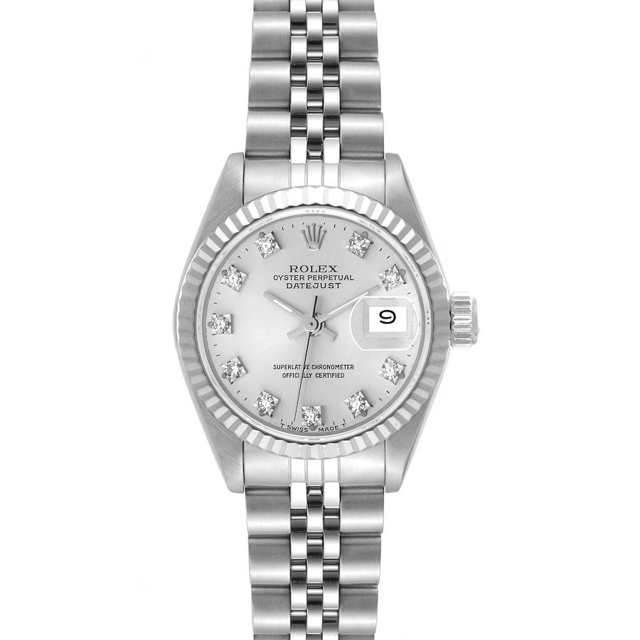Rolex Datejust Steel White Gold Diamond Dial Ladies Watch 69174 SwissWatchExpo