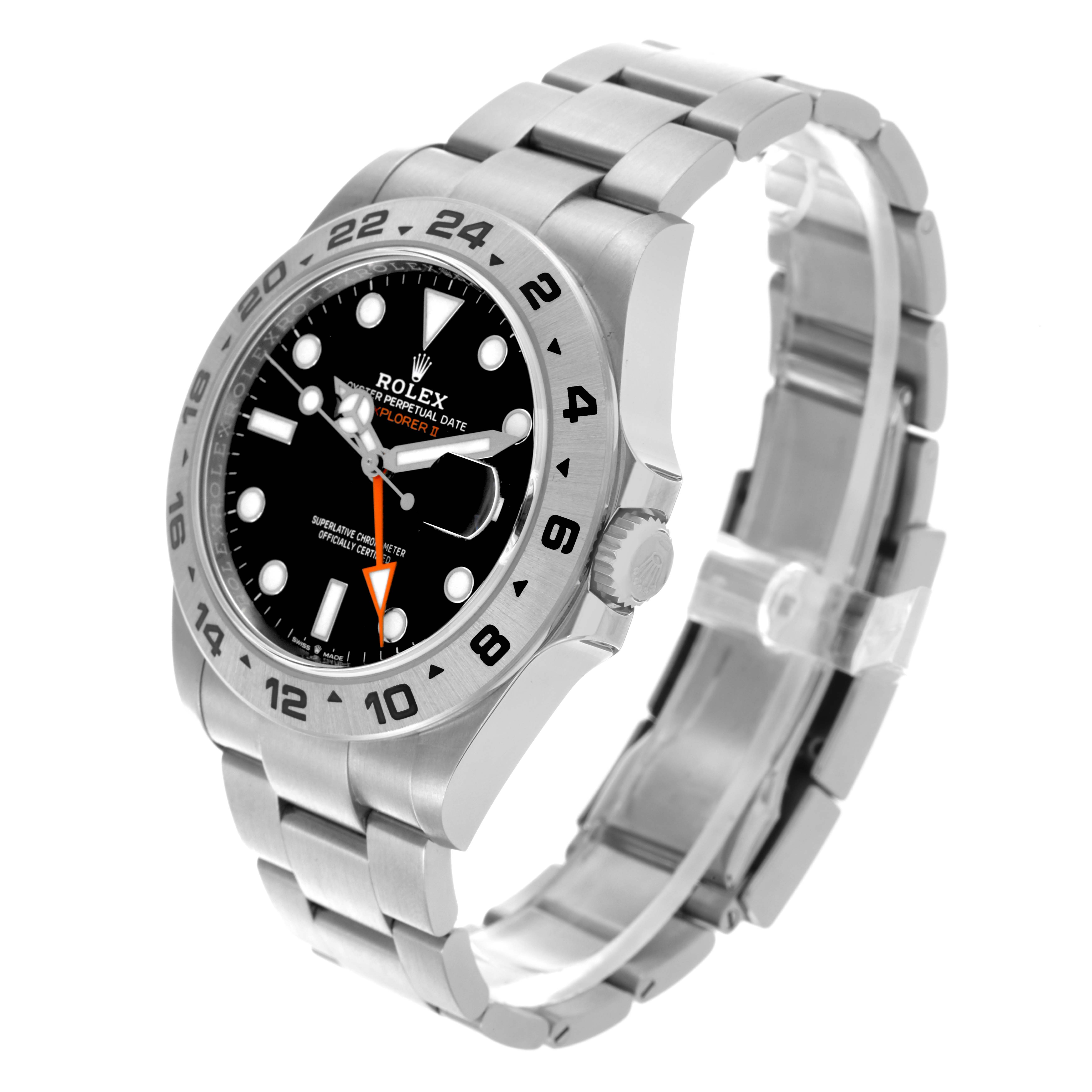 The Rolex Explorer M226570-0002 Men's Stainless Steel Black Dial M226570-0002 Men's Stainless Steel Black Dial watch is shown at a three-quarter angle, displaying the face, bezel, crown, and part of the bracelet.