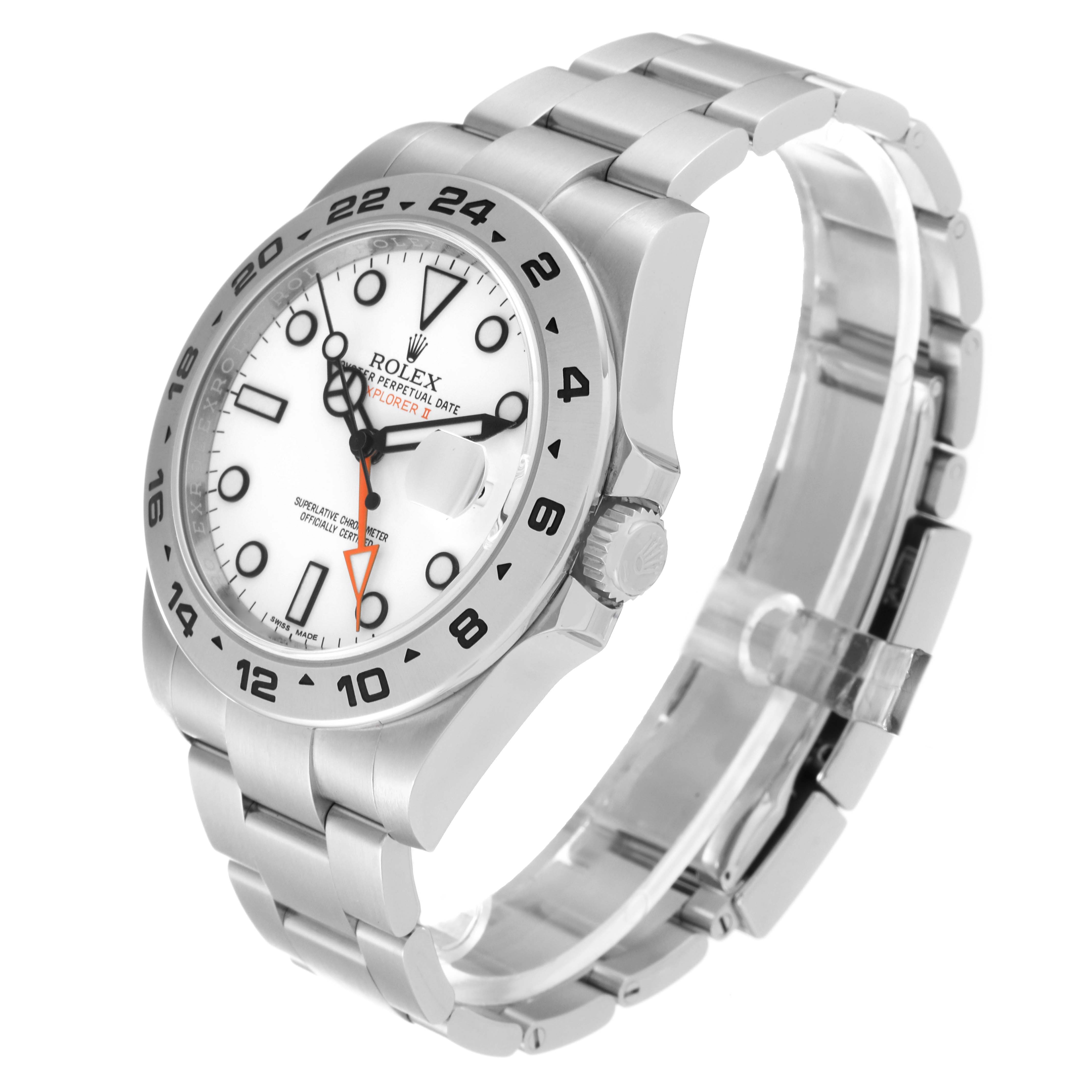 The image shows a Rolex Explorer 216570 Men
s Stainless Steel White Dial 216570 Men
s Stainless Steel White Dial watch angled diagonally, displaying the face, bezel, crown, and part of the bracelet.