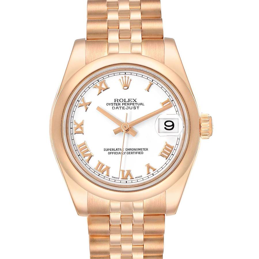 Rolex President Midsize 31 White Dial Rose Gold Ladies Watch 178245 SwissWatchExpo