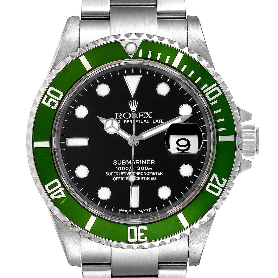 Rolex Submariner 50th Anniversary Green Kermit Mens Watch 16610LV Box SwissWatchExpo