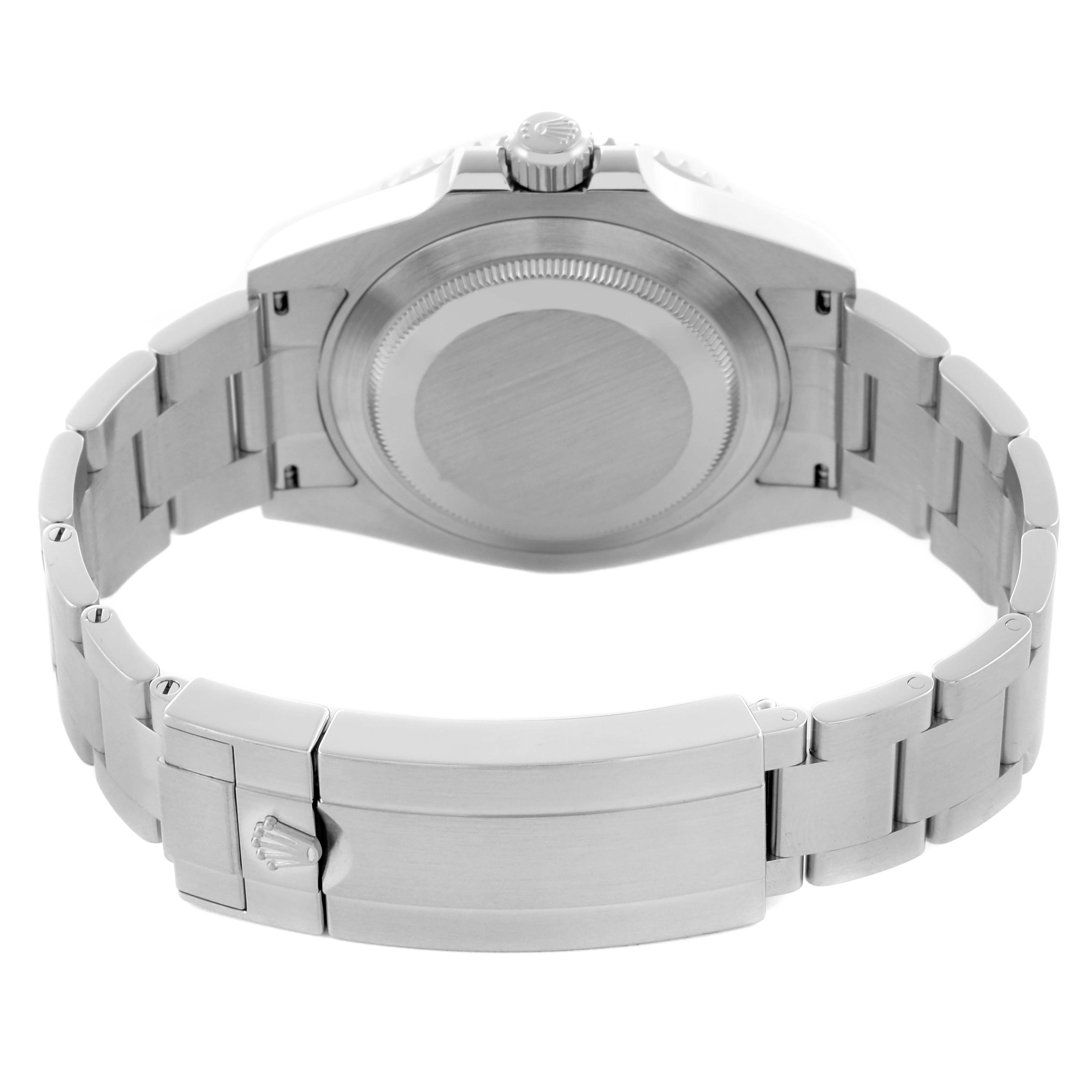 The image shows the back of the Rolex Submariner 124060 Men's Stainless Steel Black Dial 124060 Men's Stainless Steel Black Dial watch, highlighting the clasp and bracelet from a rear angle.