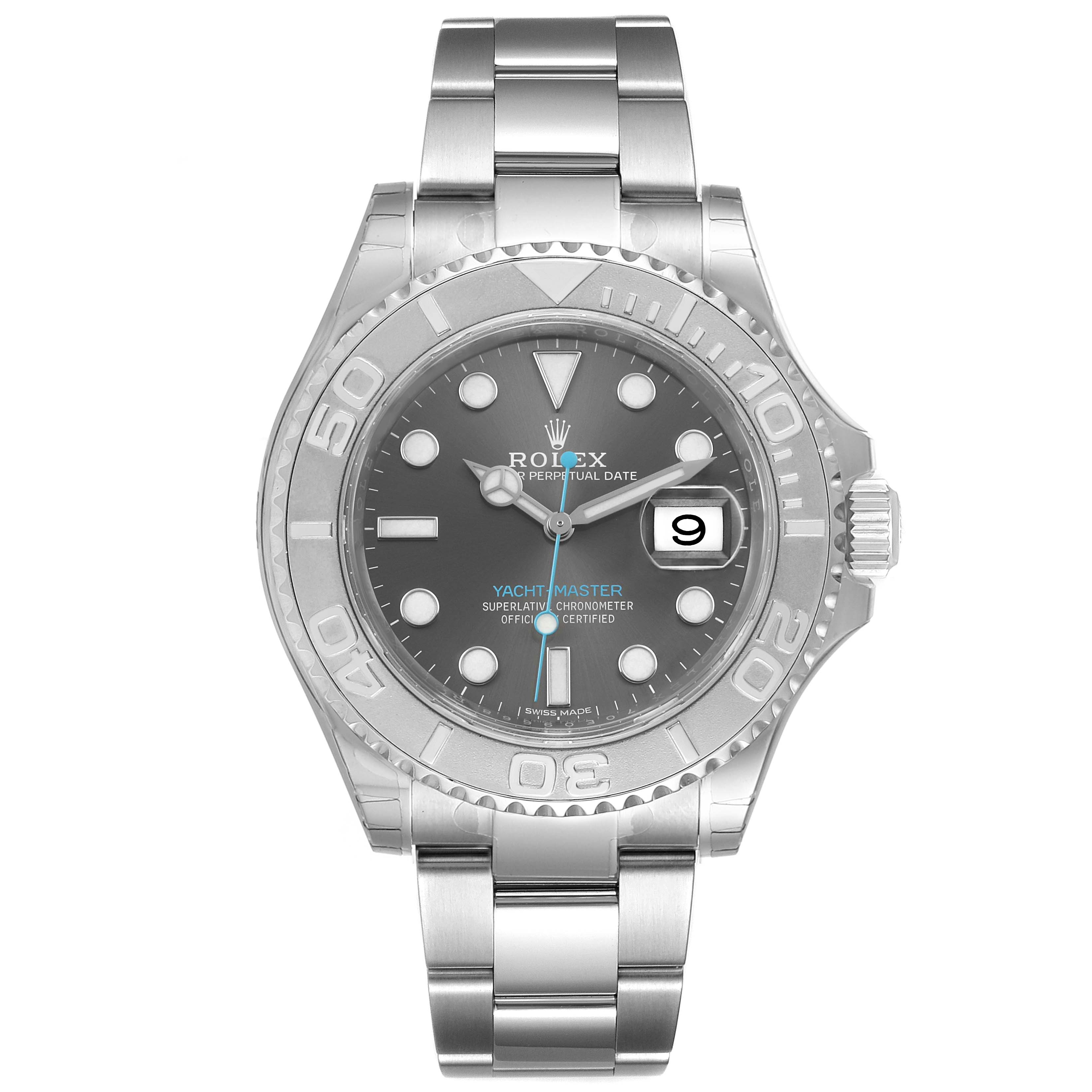 Rolex Yachtmaster Rhodium Dial Steel Platinum Mens Watch 116622 Unworn ...