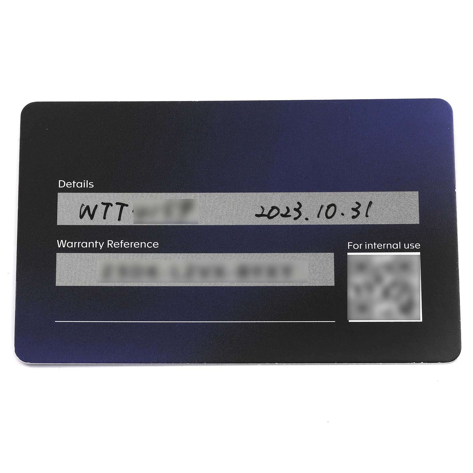 The image shows a Tag Heuer Carrera CBG2011 Men
s Stainless Steel Blue Dial CBG2011 Men
s Stainless Steel Blue Dial warranty card, not the watch itself.