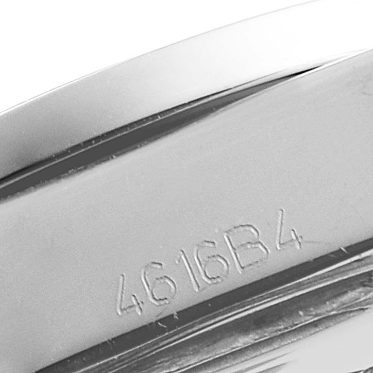 This close-up image shows the engraved serial number on the steel caseback of the Breitling A7234853/A785/791A Women's Stainless Steel Mother of Pearl Dial A7234853/A785/791A Women's Stainless Steel Mother of Pearl Dial Galactic 29 MOP Diamond Steel Ladies Watch A72348.