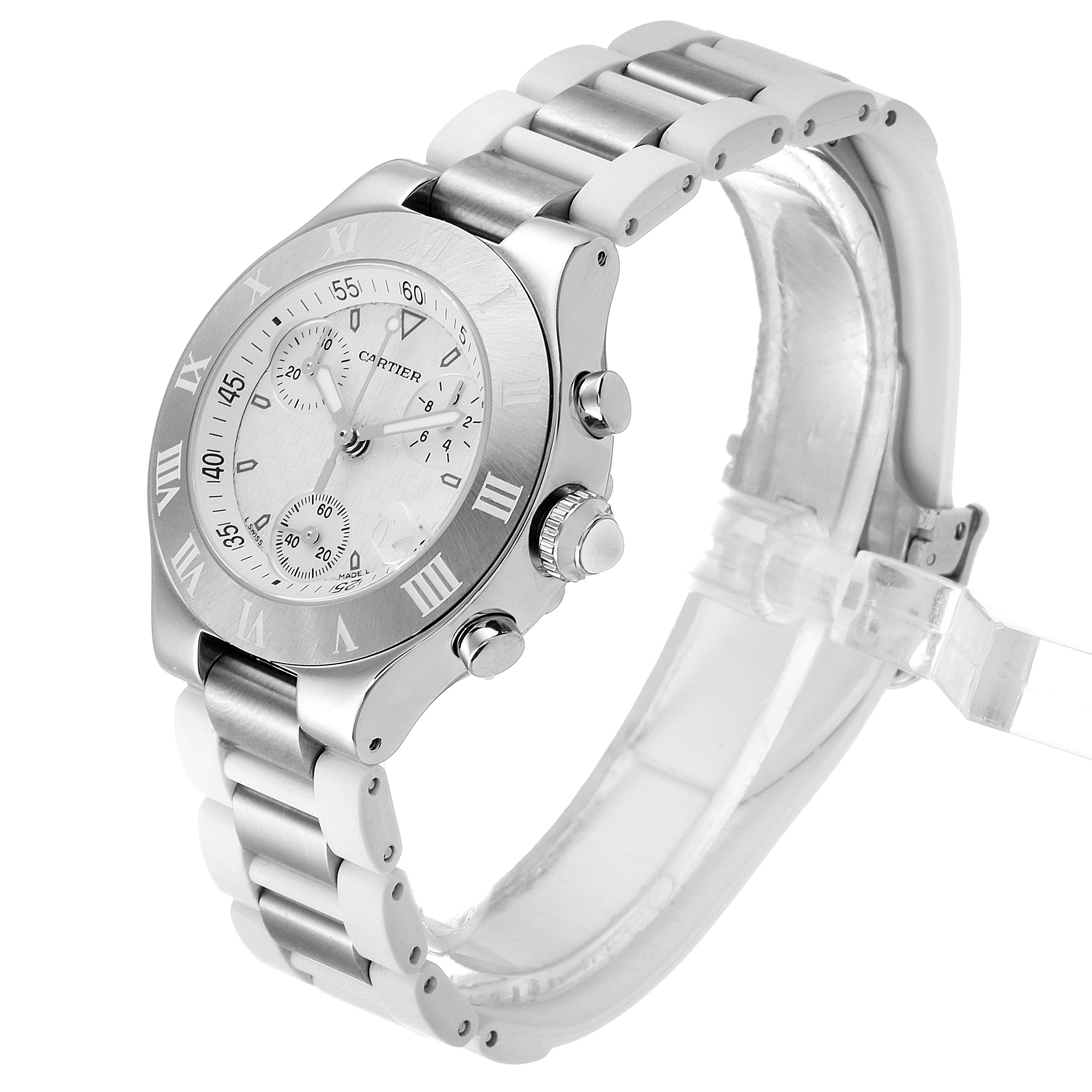 cartier must 21 chronoscaph women's white watch
