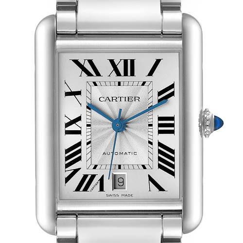 Photo of Cartier Tank Must XL Steel Silver Dial Mens Watch WSTA0053 Box Card