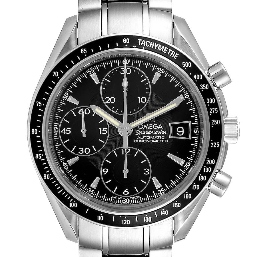 Omega Speedmaster Chronograph Black Dial Mens Watch 3210.50.00 Card SwissWatchExpo