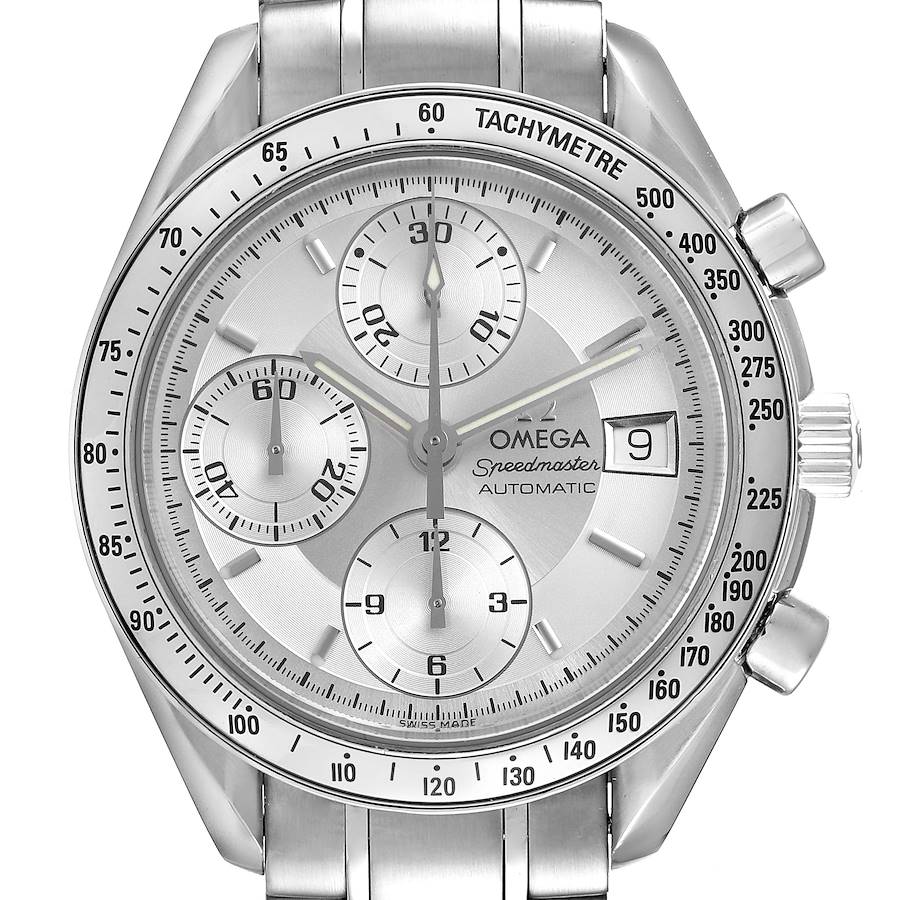 Omega Speedmaster Date Silver Dial Automatic Mens Watch 3513.30.00 Box Card SwissWatchExpo
