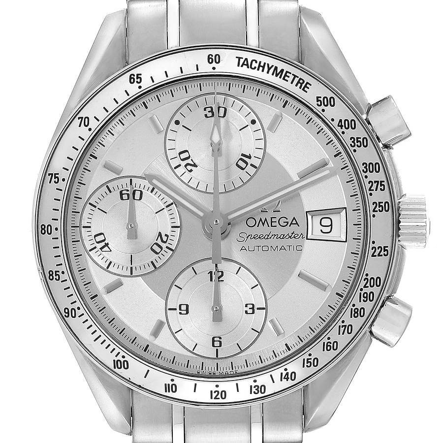 Omega Speedmaster Date Silver Dial Automatic Steel Mens Watch 3513.30.00 Card SwissWatchExpo