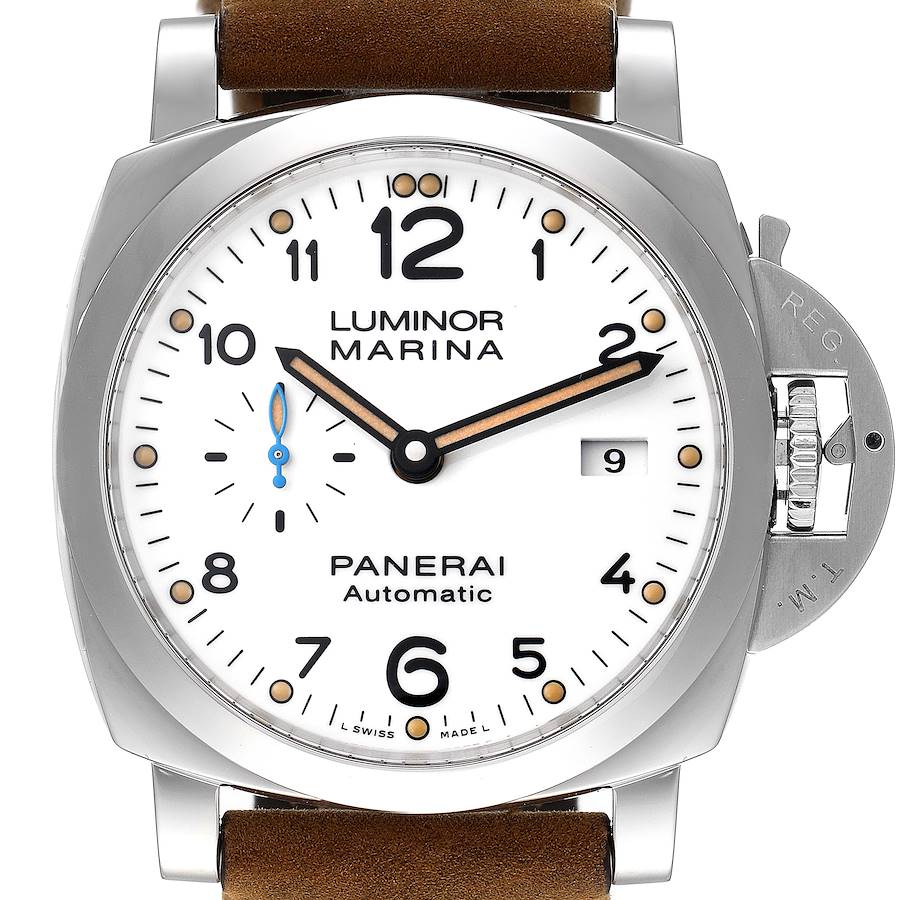 Panerai Luminor Marina 1950 White Dial Automatic Watch PAM01499 Box Papers SwissWatchExpo