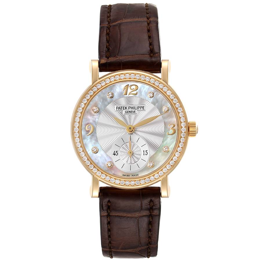 Patek Philippe Calatrava Yellow Gold MOP Diamond Ladies Watch 4959