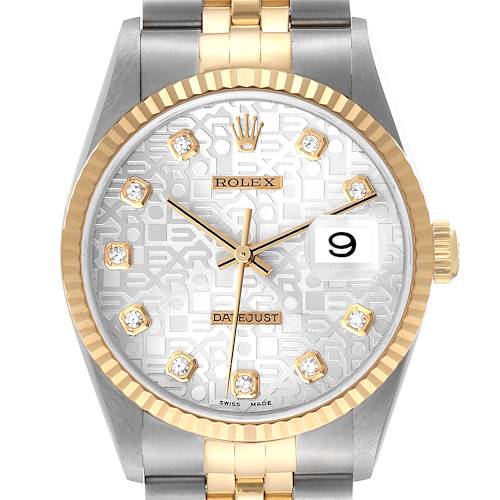 Photo of Rolex Datejust Steel Yellow Gold Diamond Dial Mens Watch 16233