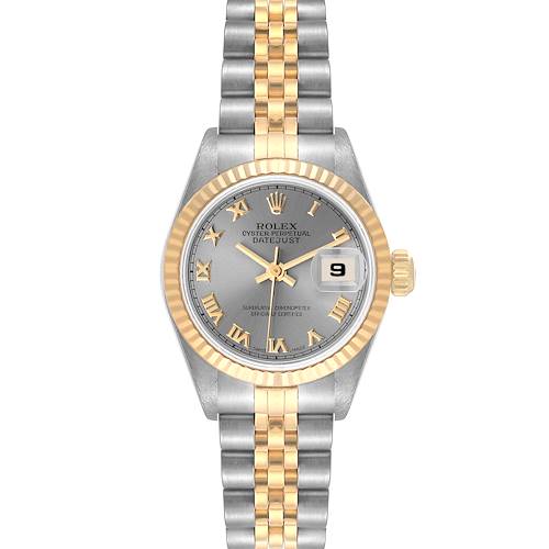 Photo of Rolex Datejust Steel Yellow Gold Slate Roman Dial Ladies Watch 69173