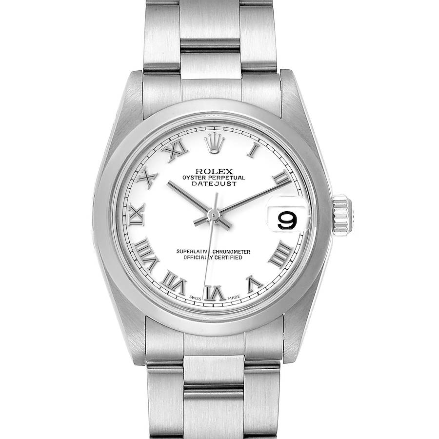 Rolex Midsize 31 Datejust White Dial Domed Bezel Steel Ladies Watch 178240 SwissWatchExpo