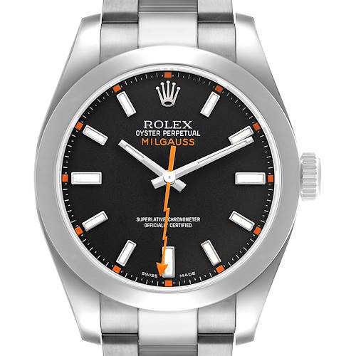 Photo of Rolex Milgauss 40 Steel Black Dial Mens Watch 116400
