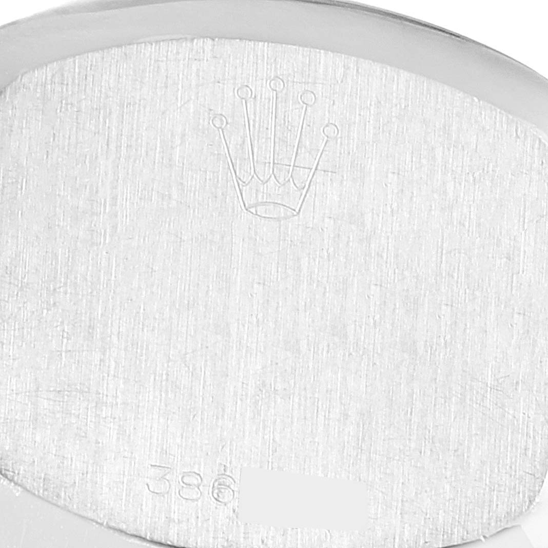 The image shows the back case of the Rolex Cocktail 2673 Women's White Gold Blue Dial 2673 Women's White Gold Blue Dial watch model, displaying the Rolex crown logo and partial serial number.