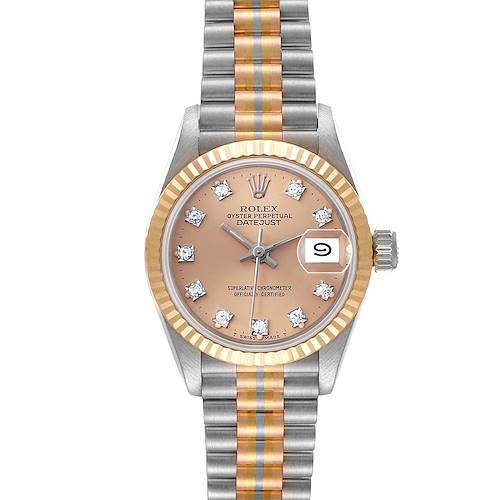 Photo of Rolex President Tridor White Yellow Rose Gold Diamond Ladies Watch 69179