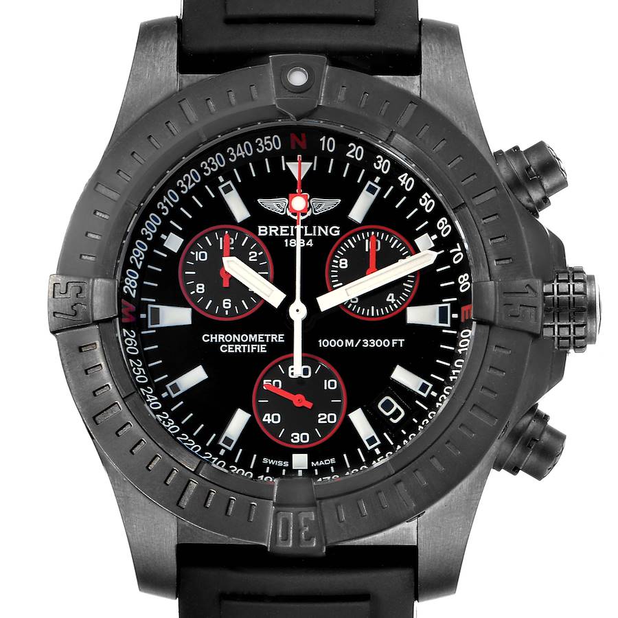 Breitling Aeromarine Avenger Seawolf Blacksteel Watch M73390 Box Papers SwissWatchExpo