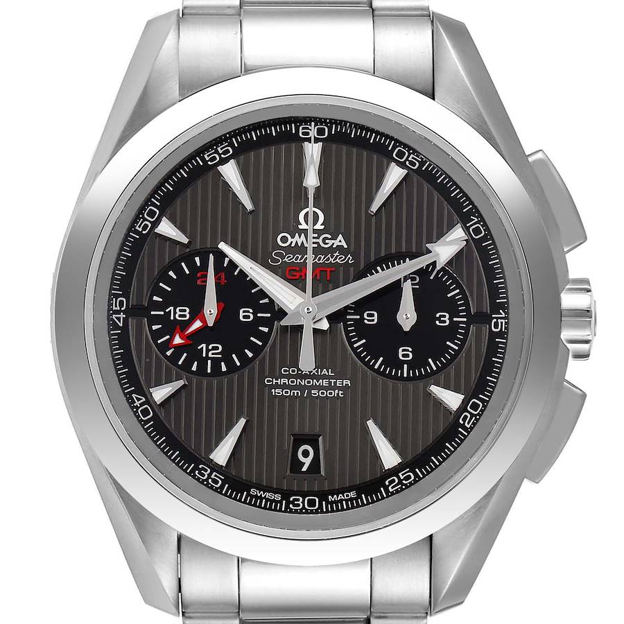 Omega Seamaster Aqua Terra GMT Chronograph Steel Mens Watch 231.10.43.52.06.001 SwissWatchExpo