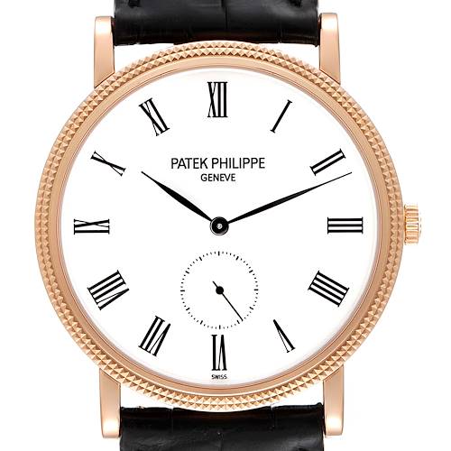 Photo of Patek Philippe Calatrava Rose Gold White Dial Mens Watch 5119 Papers