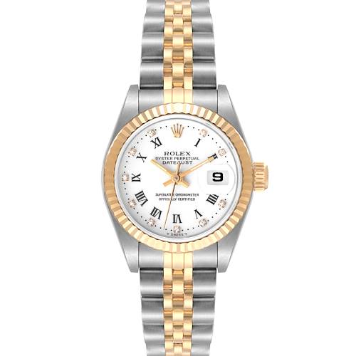 Photo of Rolex Datejust 26mm Steel Yellow Gold White Diamond Dial Ladies Watch 69173