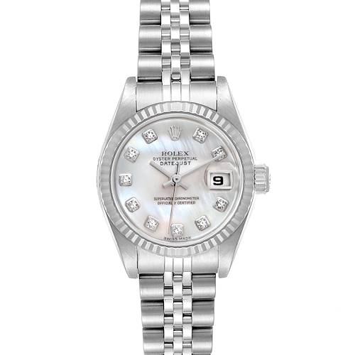 Photo of Rolex Datejust Steel White Gold MOP Diamond Ladies Watch 79174